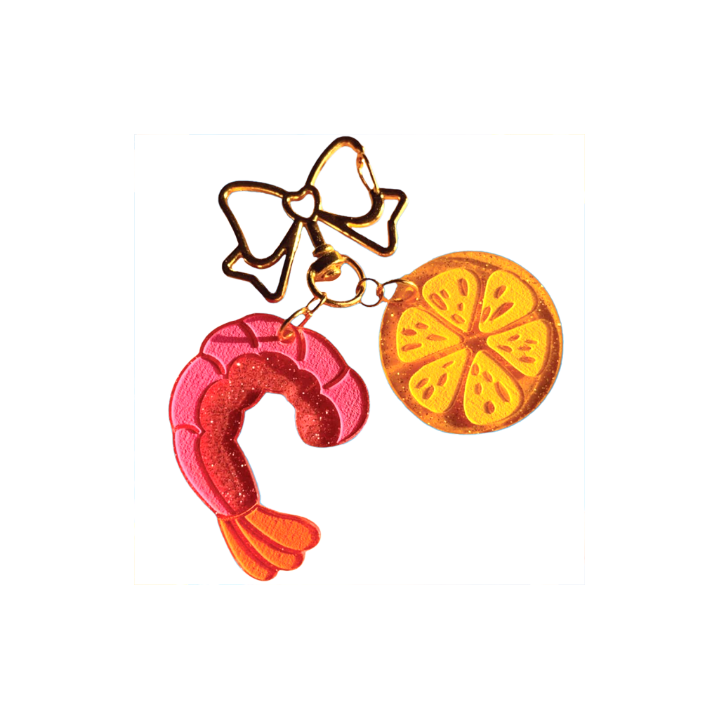 Shrimp Cocktail Keychain or Bag Charm