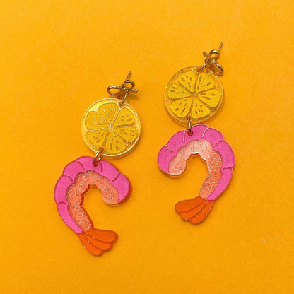 Shrimp Cocktail Dangle Earrings