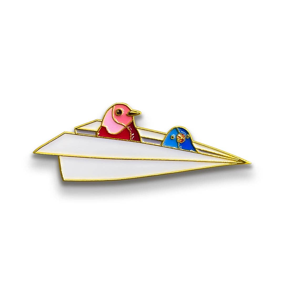 Airplane Birds Enamel Pin