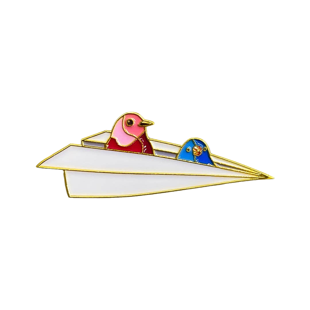 Airplane Birds Enamel Pin