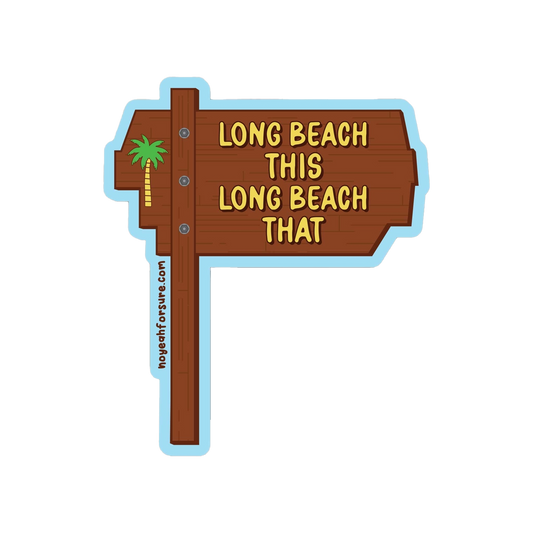 Long Beach Park Sign Sticker