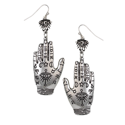 Hand of Fortune Celestial Dangle Earrings