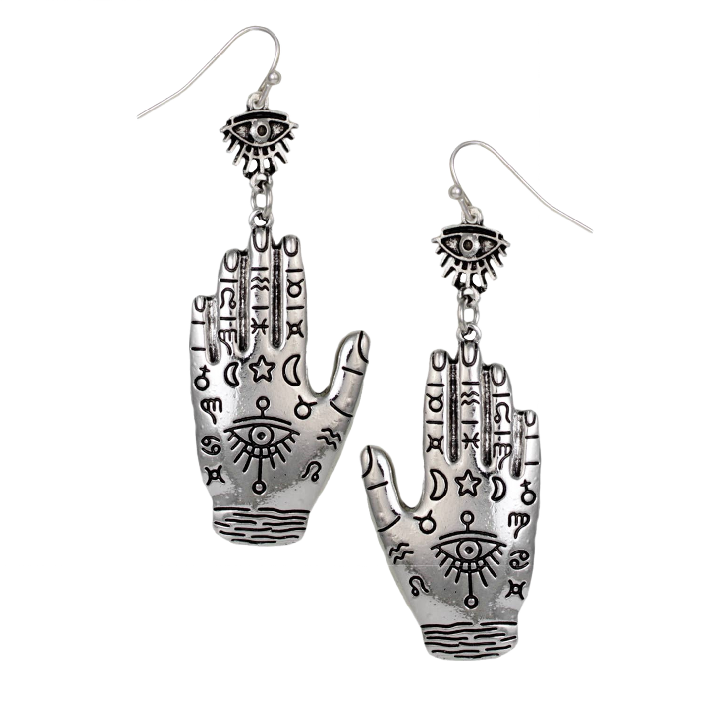 Hand of Fortune Celestial Dangle Earrings