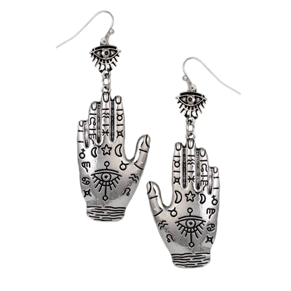 Hand of Fortune Celestial Dangle Earrings