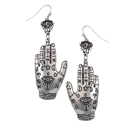 Hand of Fortune Celestial Dangle Earrings