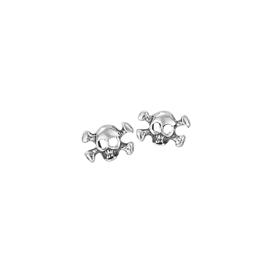 Pirates Booty Sterling Silver Skull Stud Earrings