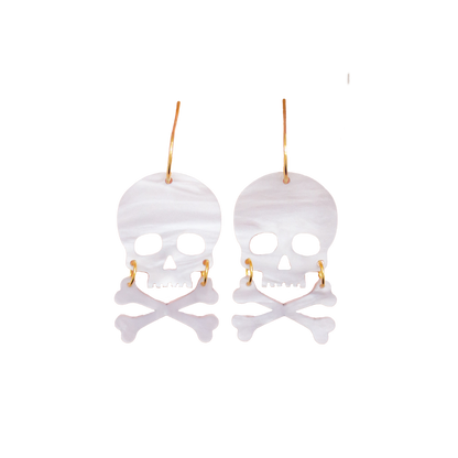 Skull Acrylic Dangle Earrings