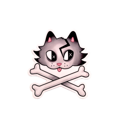 Skull Kitty Sticker