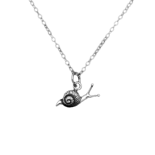 Sterling Silver Snail Charm Necklace