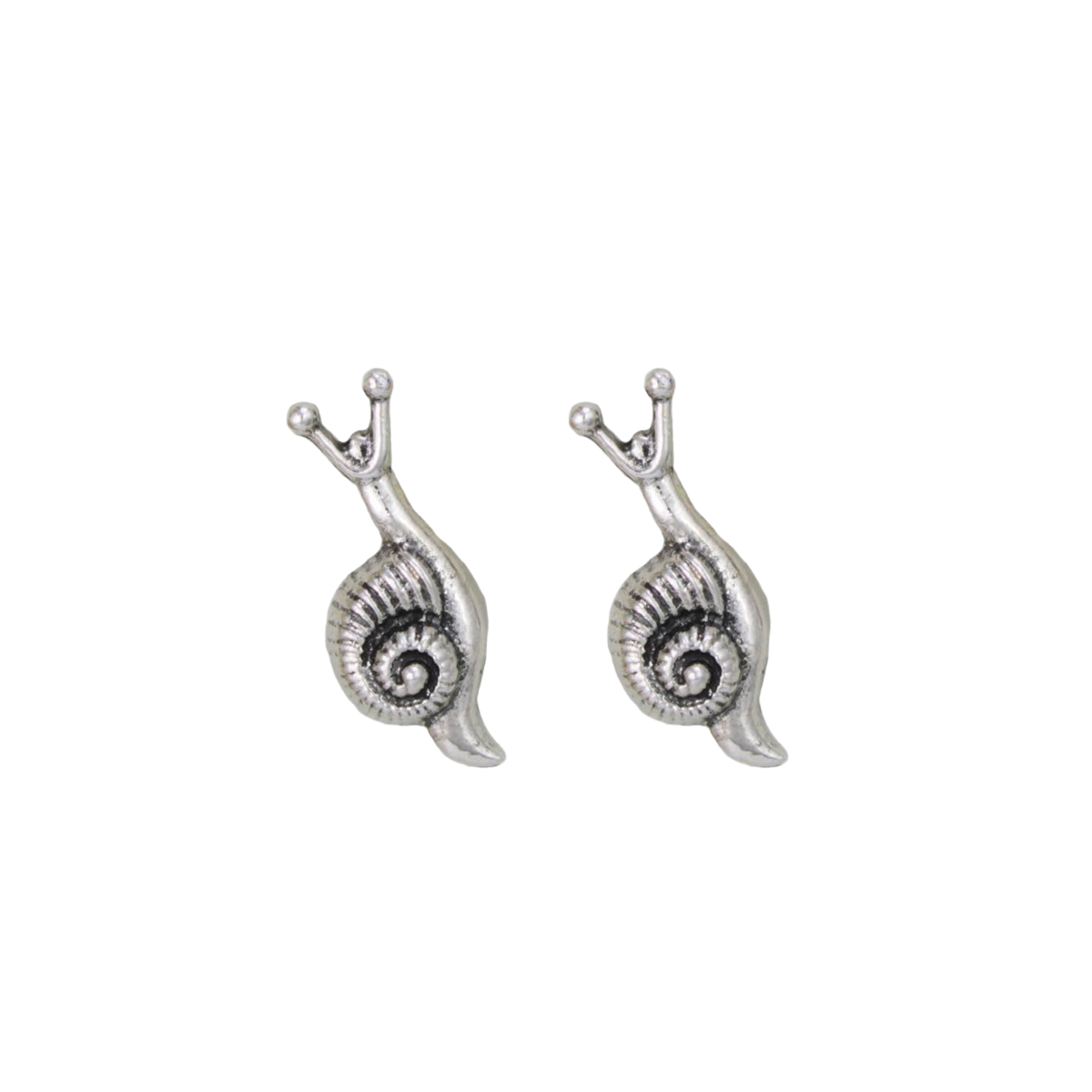 Garden Dweller Silver Snail Post Earrings