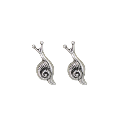 Garden Dweller Silver Snail Post Earrings