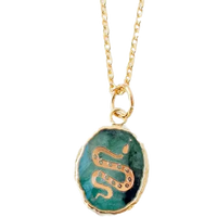 Emerald Snake Gemstone Necklace