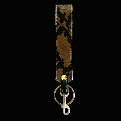 Snakeskin Upcycled Leather Wrist Key Ring