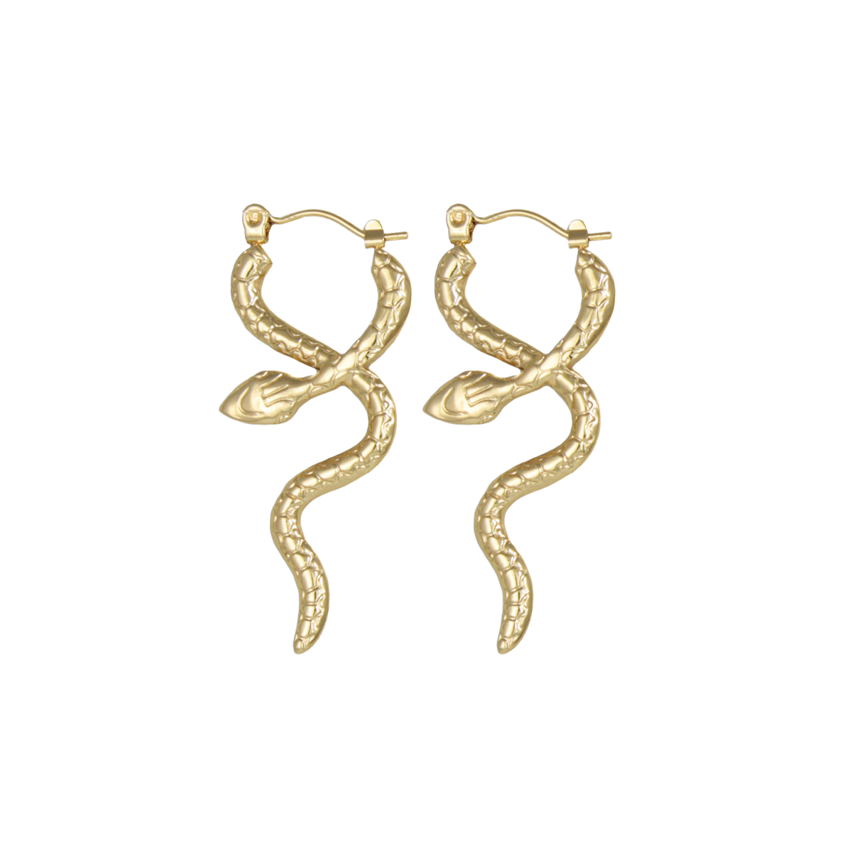 Slithering Snake Gold Hoop Earrings