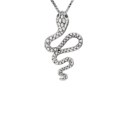 Slithering Snake Sterling Silver Pendant