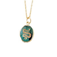 Emerald Snake Gemstone Necklace