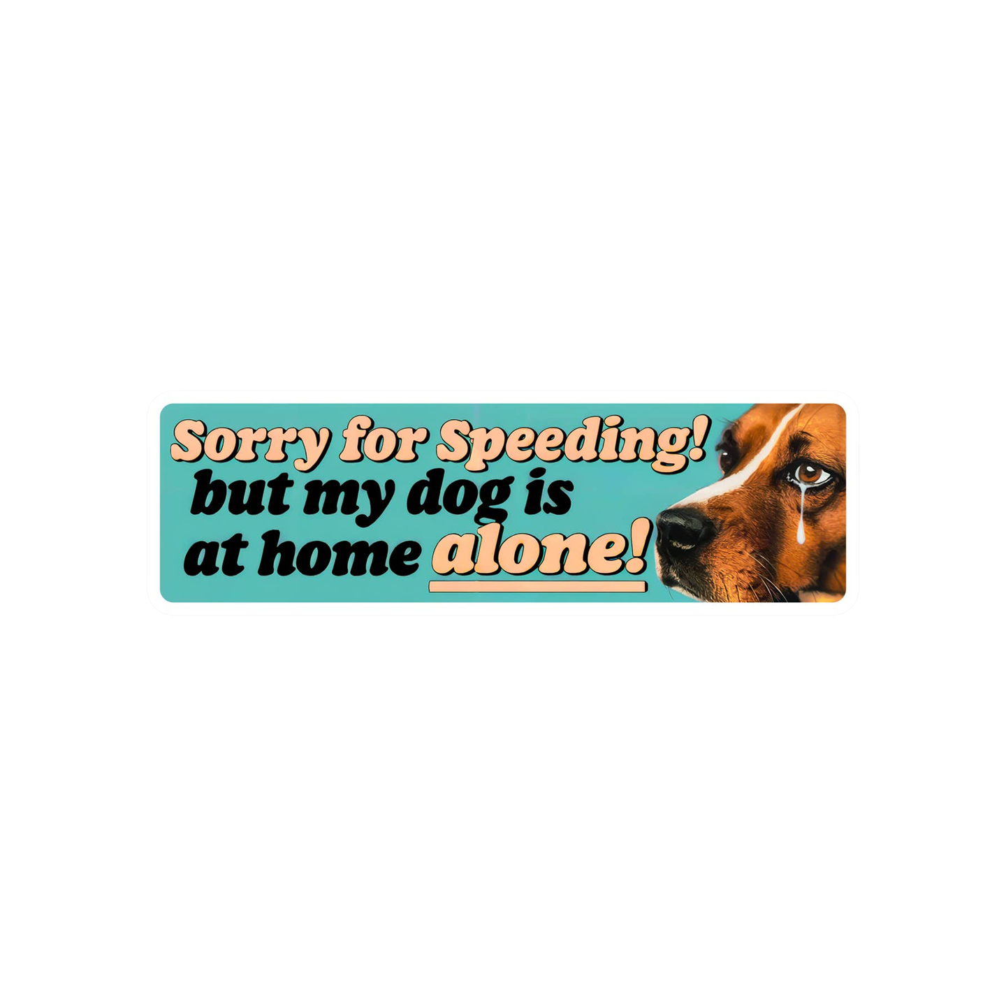 Sorry for Speeding, But My Dog is at Home Alone Sticker