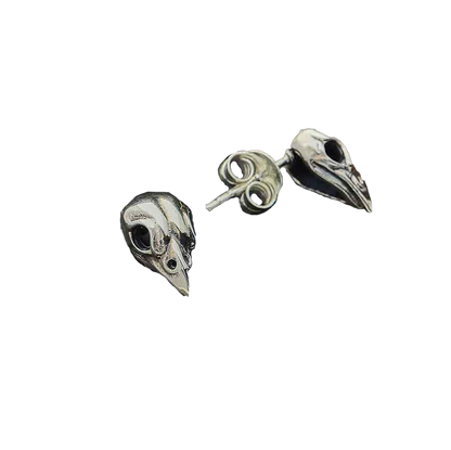 Sparrow Skull Post Earrings