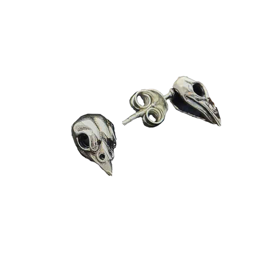 Sparrow Skull Post Earrings