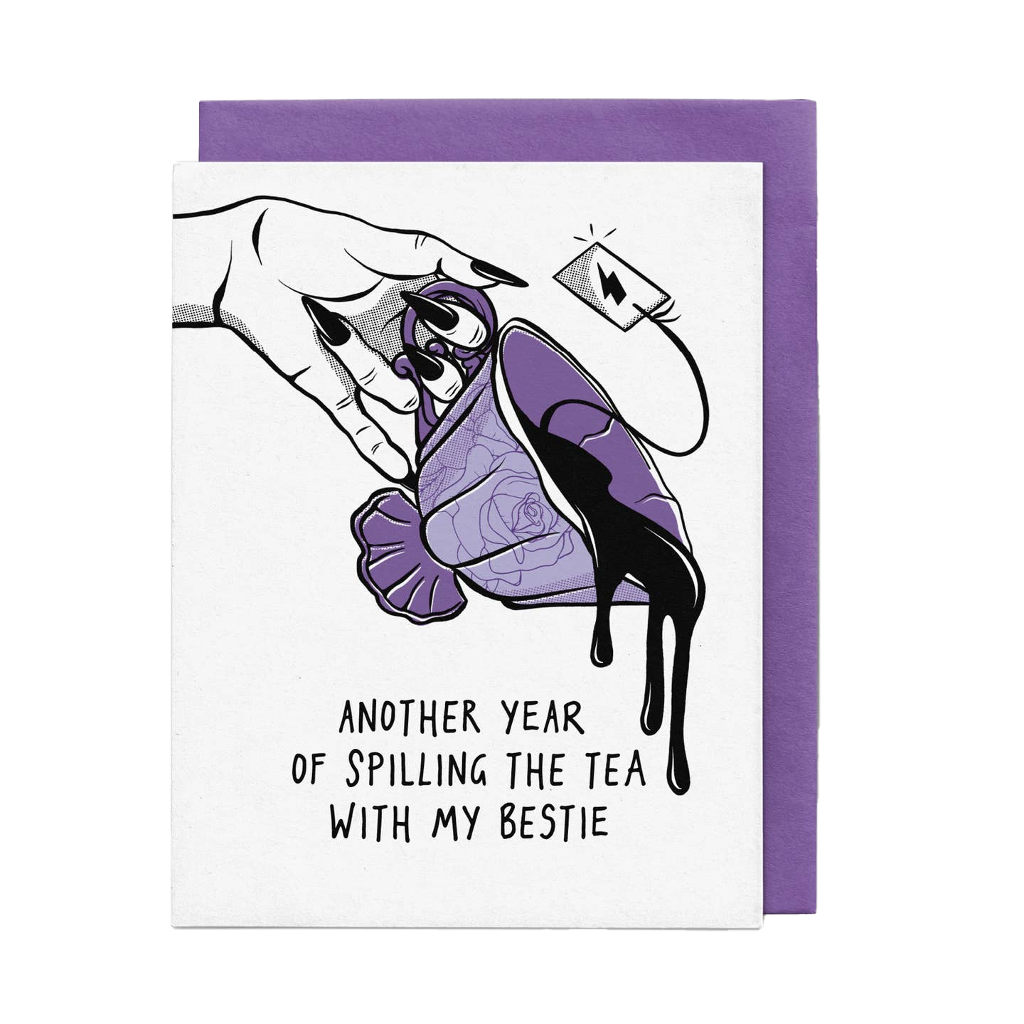 Another Year Spilling the Tea with My Bestie Birthday Card
