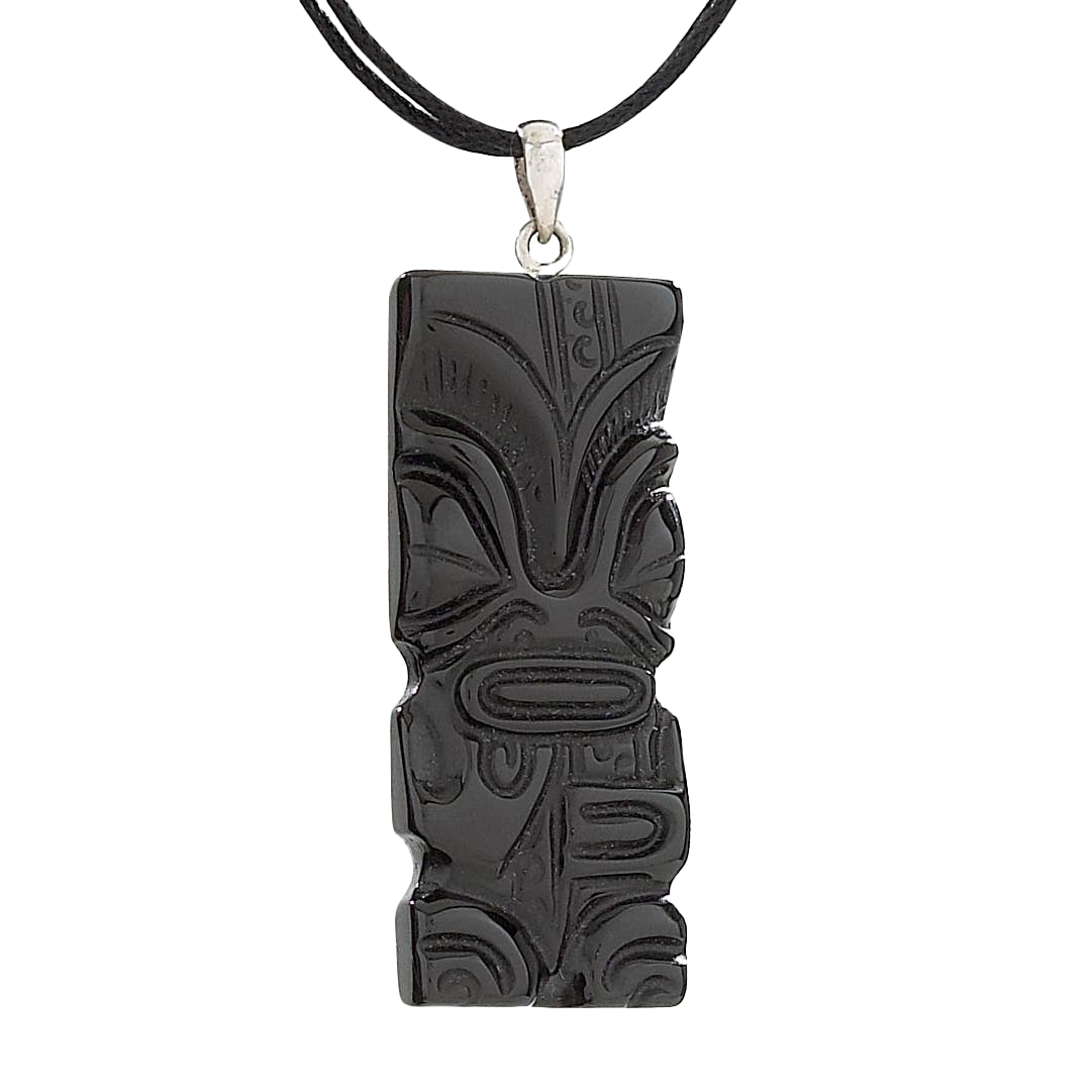Aloha Spirit Onyx Tiki Necklace