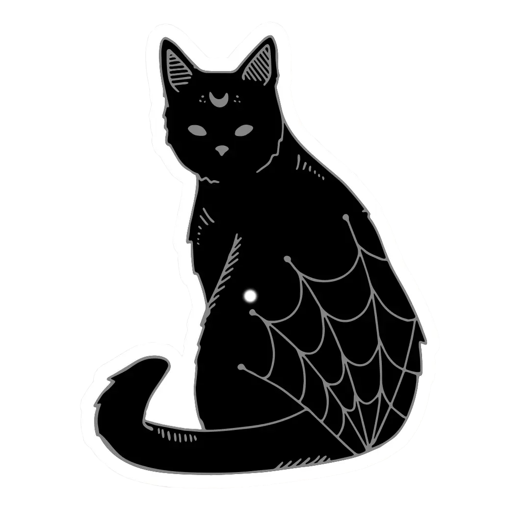 Spooky Black Cat Sticker