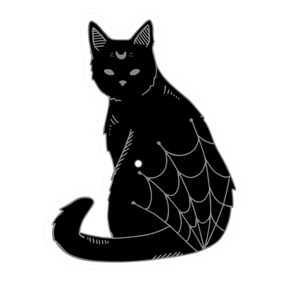 Spooky Black Cat Sticker