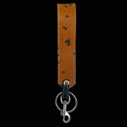 Spotted Upcycled Leather Wrist Key Ring