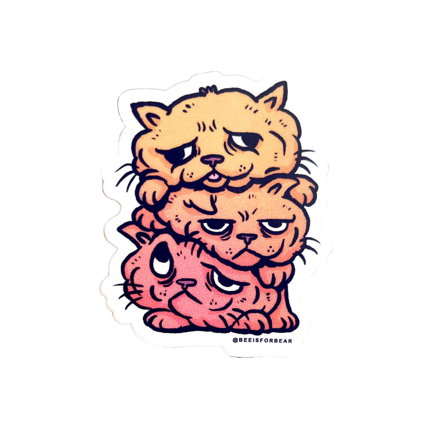 Stacked Cats Sticker