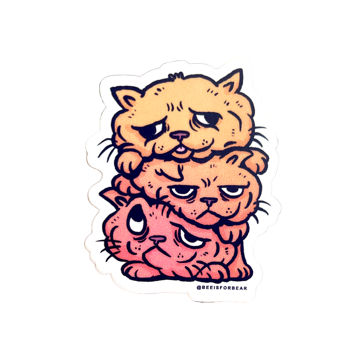 Stacked Cats Sticker