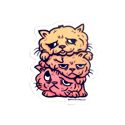 Stacked Cats Sticker