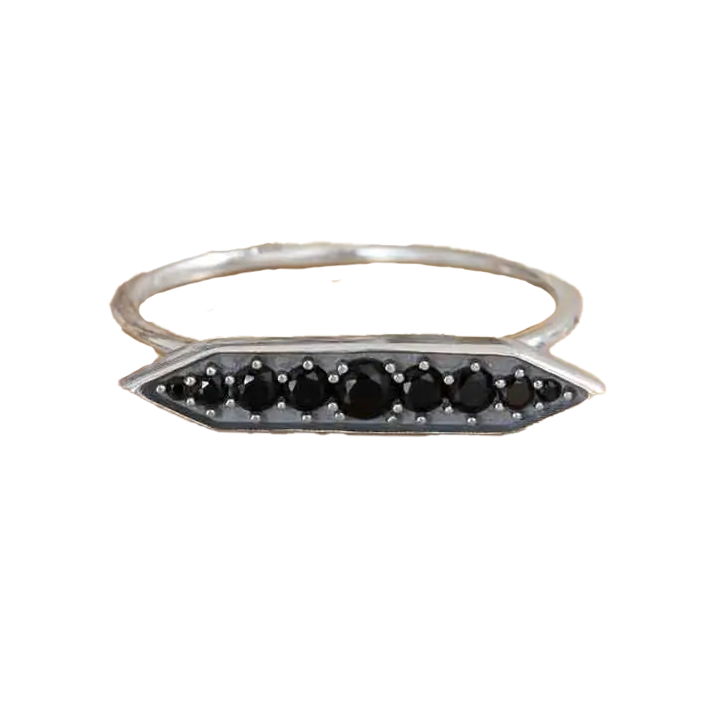 Black Crystal Stacking Ring