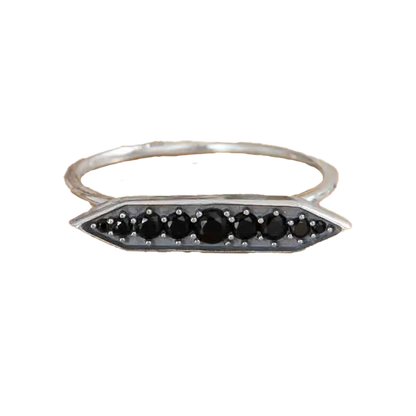 Black Crystal Stacking Ring