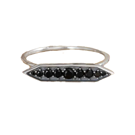 Black Crystal Stacking Ring