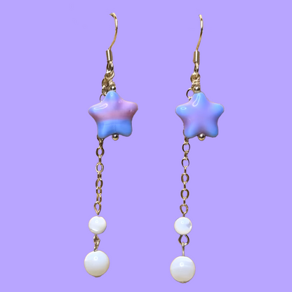 Shooting Star Beaded Dangle Earrings