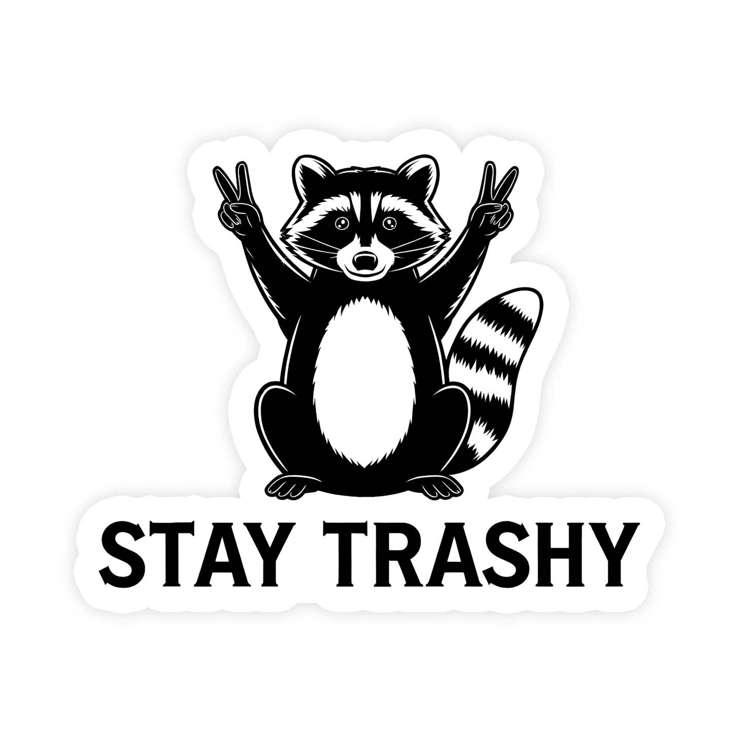 Stay Trashy Raccoon Vinyl Waterproof Sticker