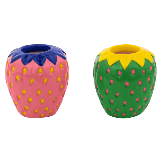 Funky Strawberries Candle Holders (Set of 2)