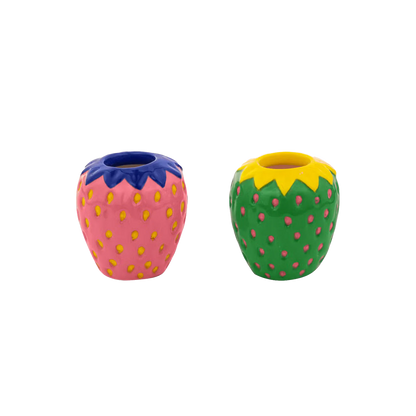 Funky Strawberries Candle Holders (Set of 2)
