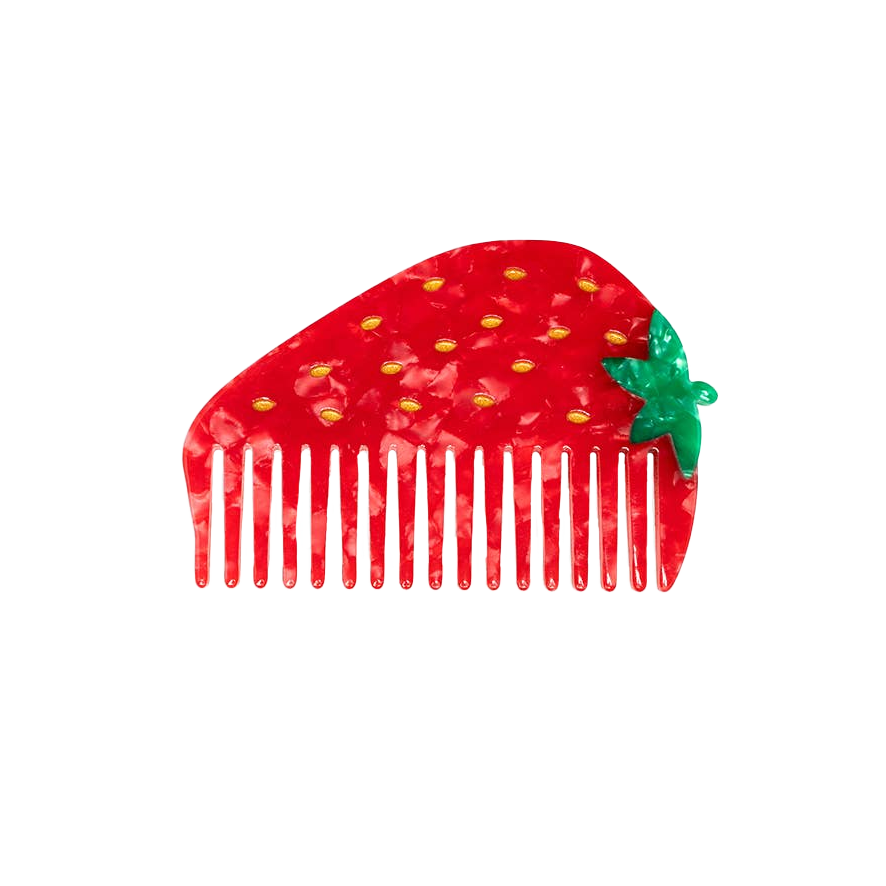 Strawberry Wide-Tooth Mini Hair Comb