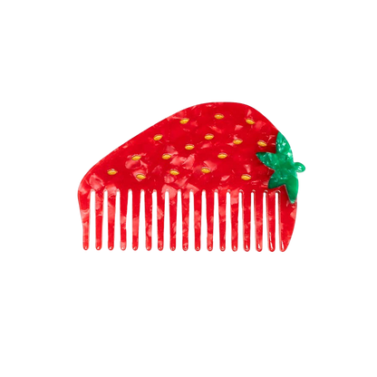 Strawberry Wide-Tooth Mini Hair Comb