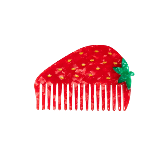 Strawberry Wide-Tooth Mini Hair Comb