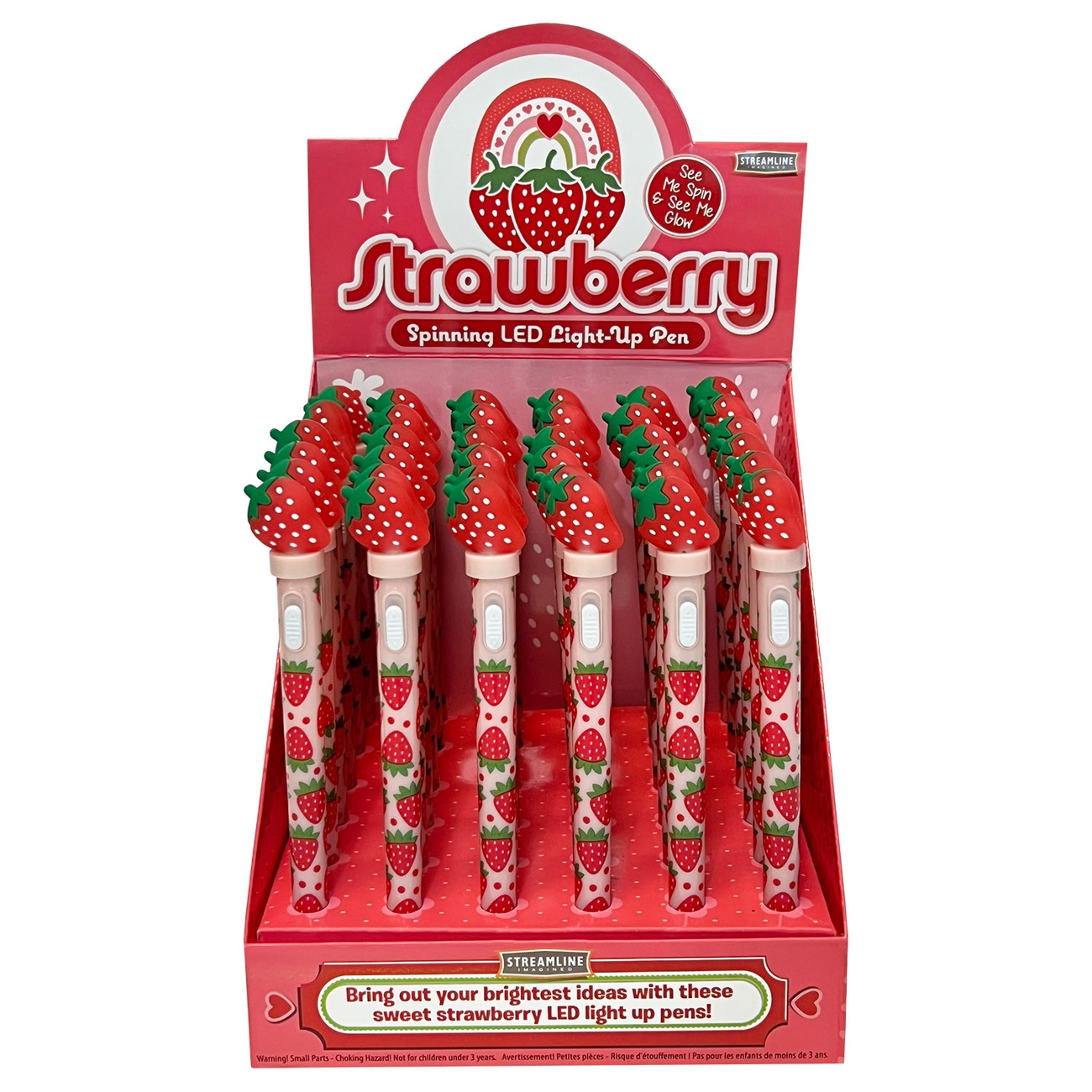 Strawberry Spinning Led Light-Up Pen