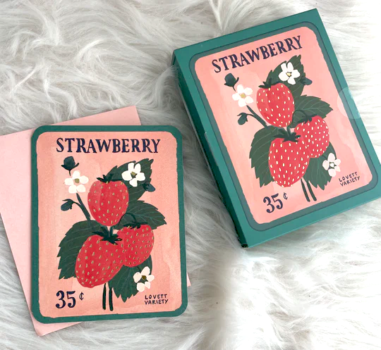 Strawberry Seeds Greeting Card Set