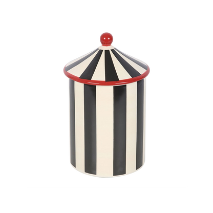 Black Striped Circus Storage Jar