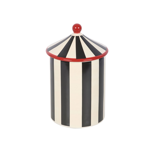 Black Striped Circus Storage Jar