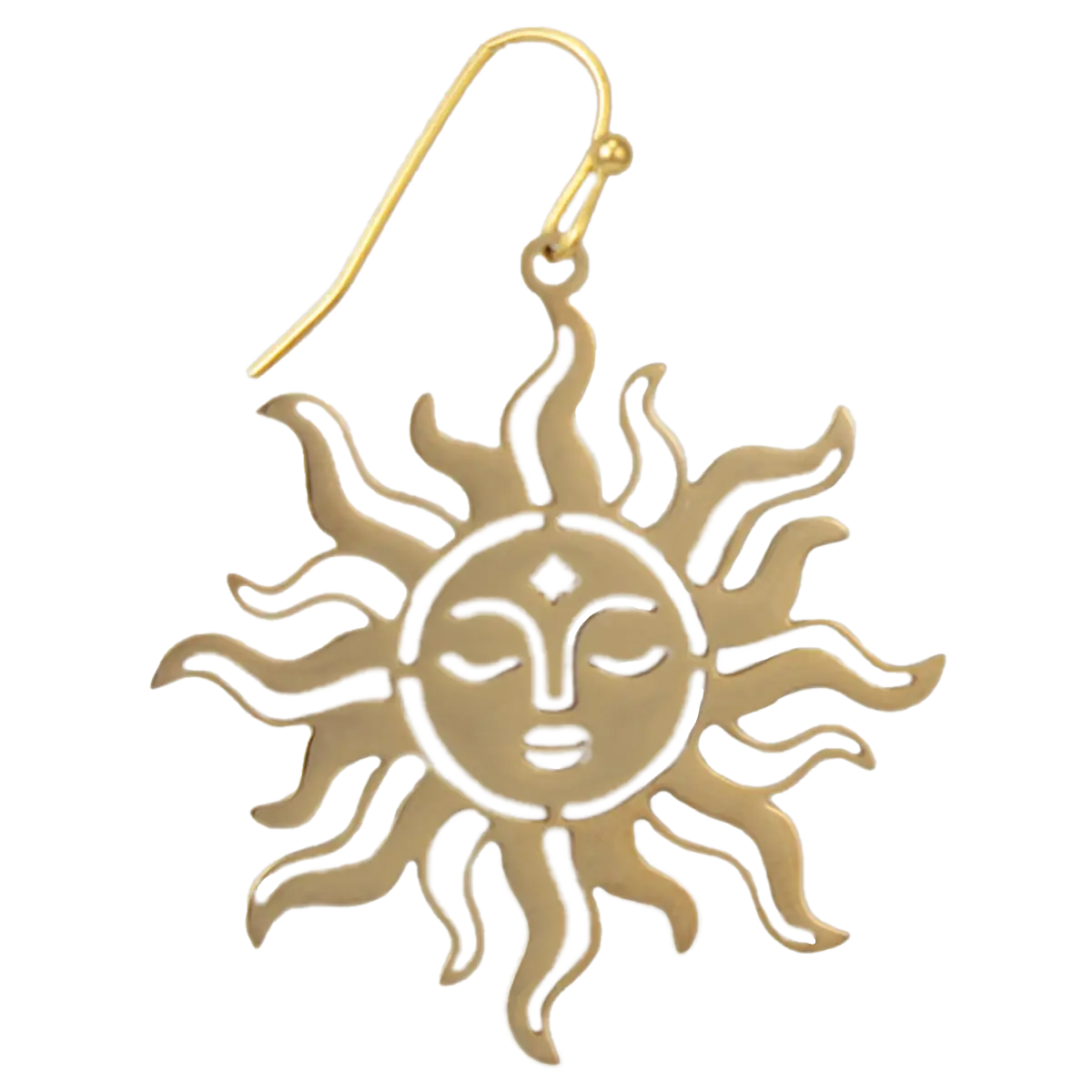 Golden Serenity Sun Dangle Earrings