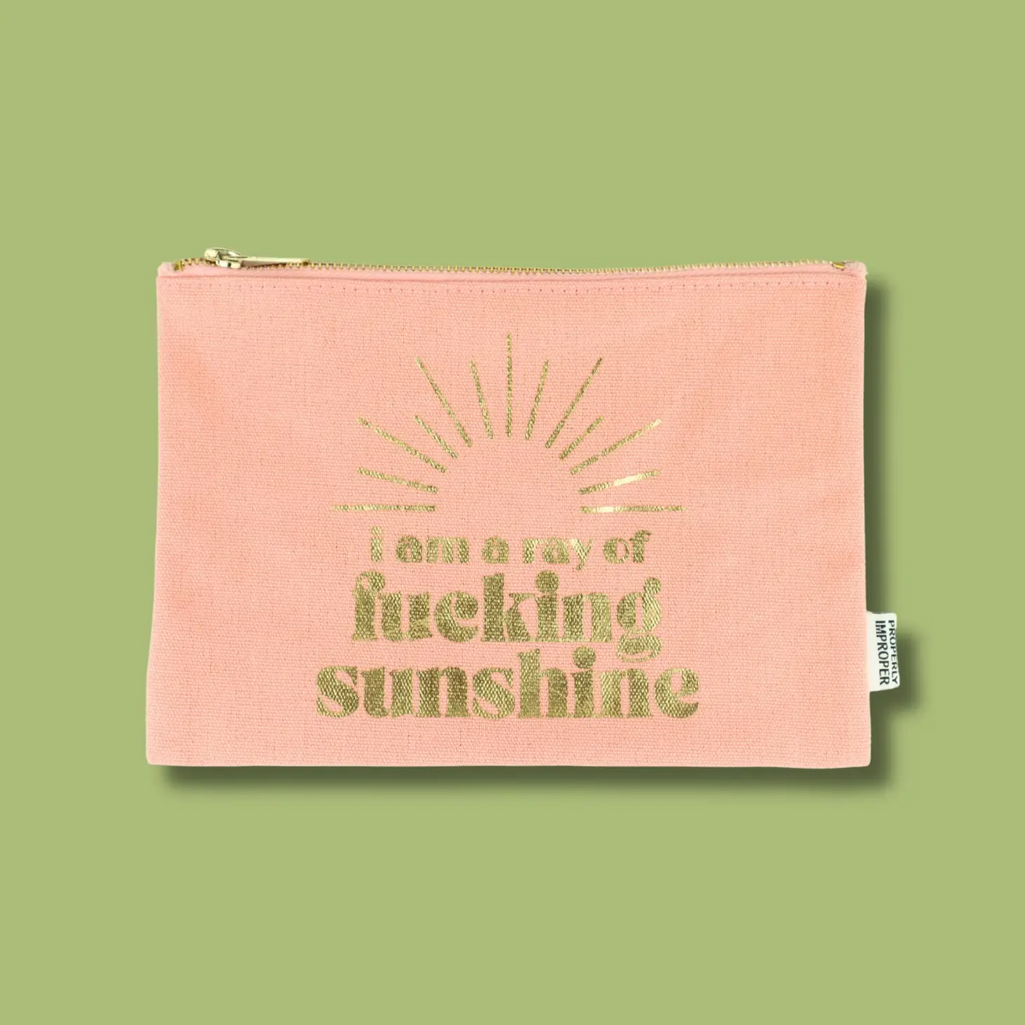 I Am a Fucking Ray of Sunshine Pink Canvas Pouch