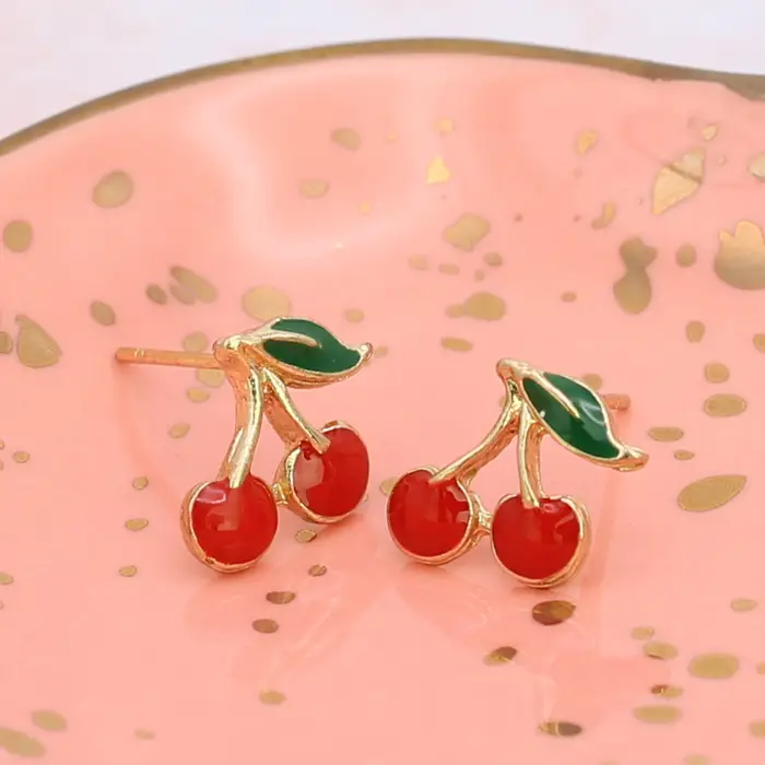 Cherry Post Earrings