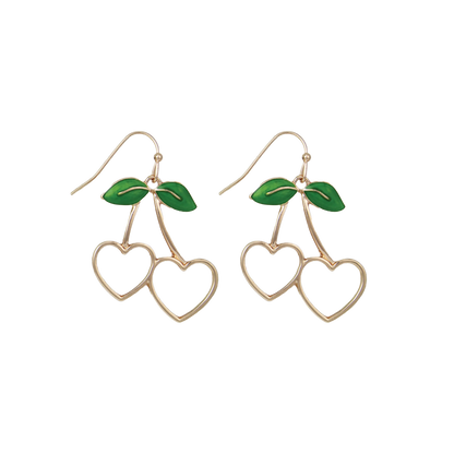 Sweetheart Cherry Dangle Earrings