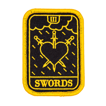 Three of Swords Embroidered Iron-On Patch